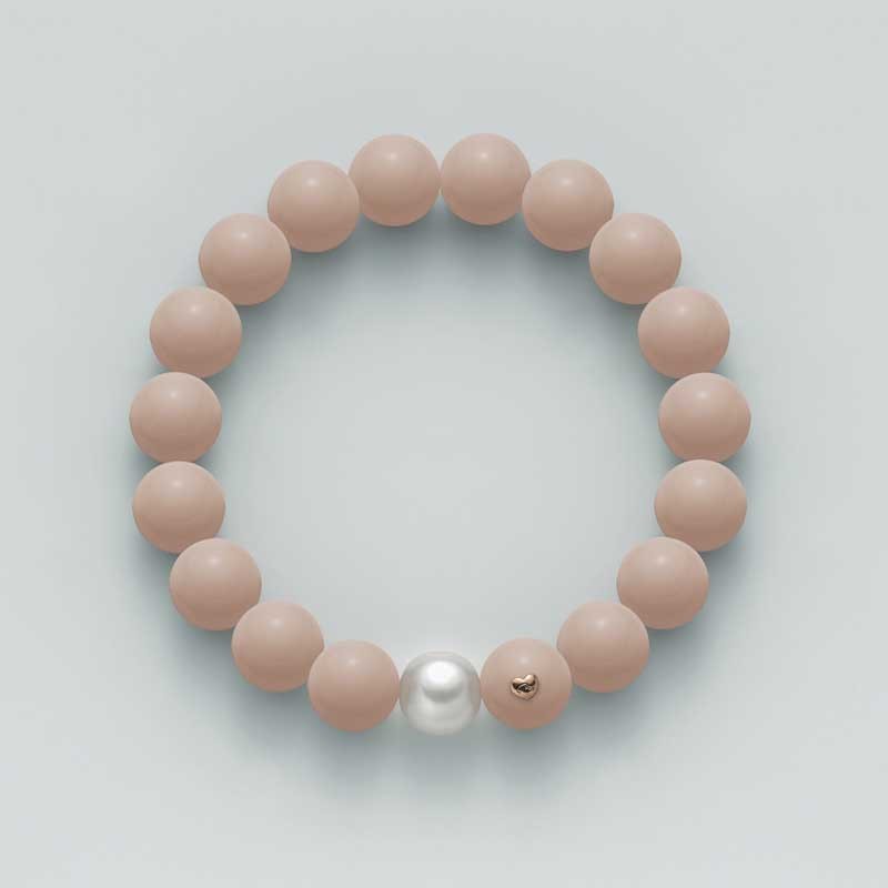 Bracciale Lucky 30 Montaigne Metallo Con Finitura Color Oro E Perla In Resina Bianca - Foto 8