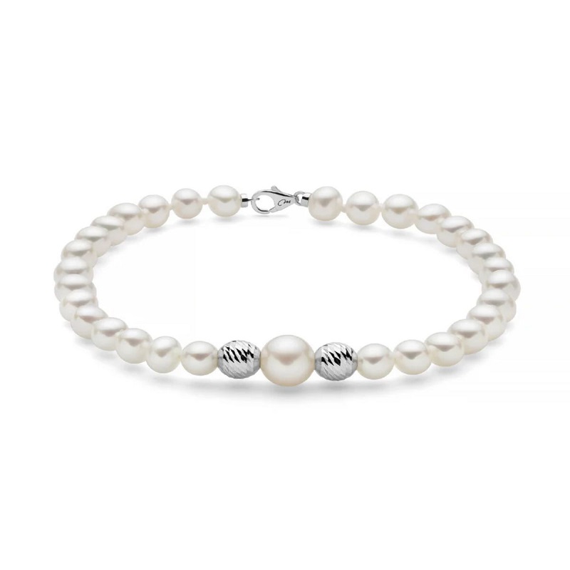 bracciale-miluna-oro-bianco-9kt-e-filo-di-perle-pbr3514bx Bracciale Donna Miluna PBR3514BX - immagine 1